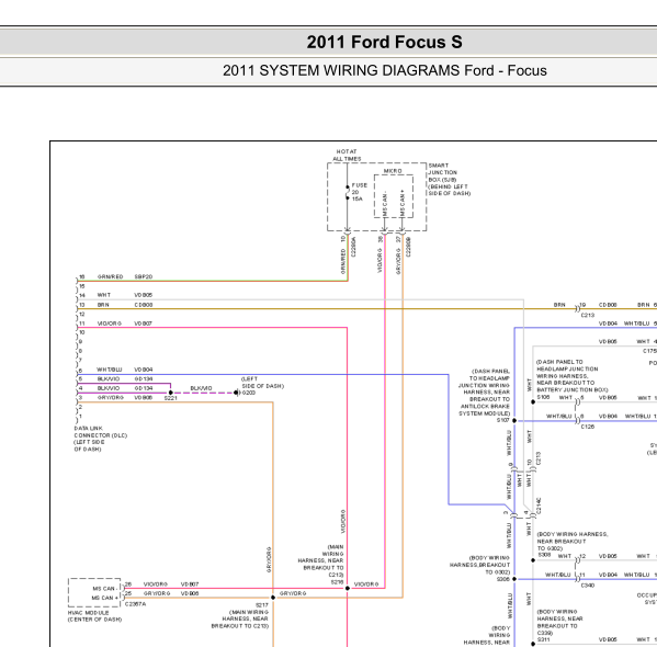 2011福克斯OBD电路图
