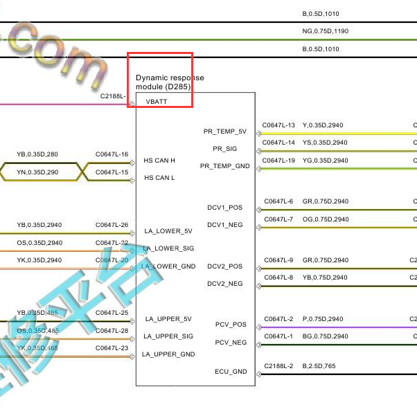 2011年路虎揽胜运动版 动态响应模块电路图