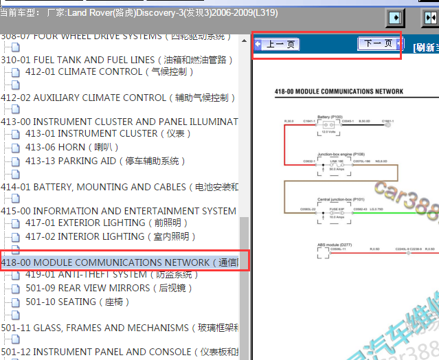 2007年路虎发现通讯电路图