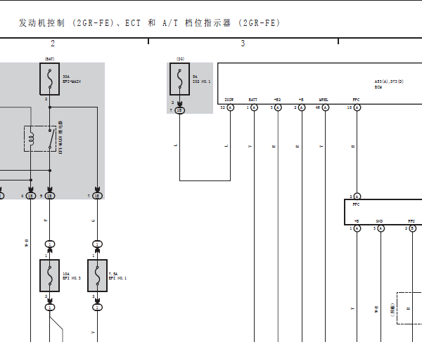 丰田2GR发动机和变速箱电路图