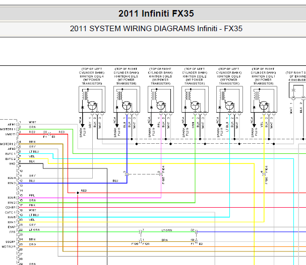 2011年英菲尼迪FX35发动机电路图
