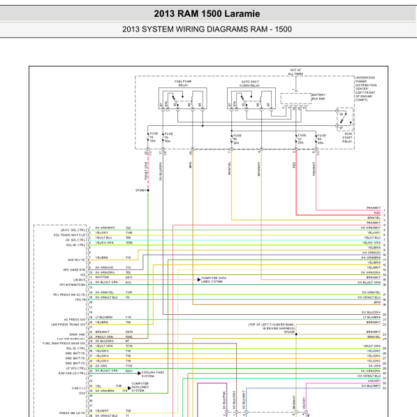 2013年RAM 1500  发动机电路图
