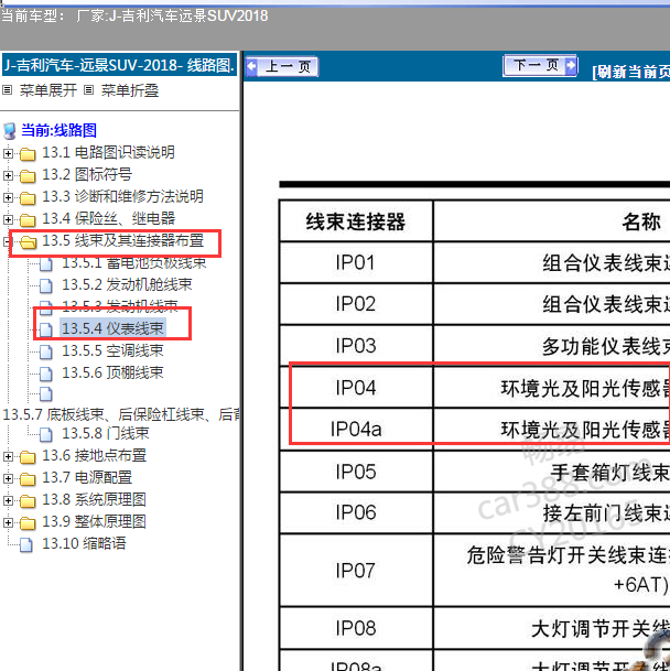 2018年吉利远景SUV 环境阳光传感器位置.