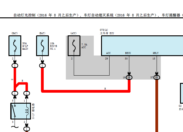 2018年丰田RAV4大灯电路
