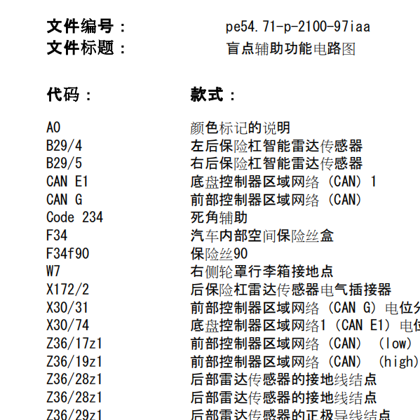2016年奔驰GLA200雷达电路图