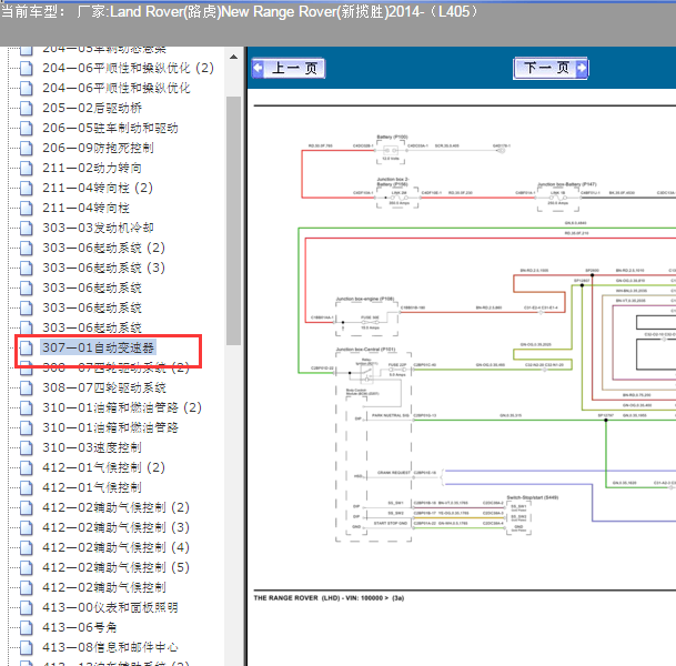 2014年路虎揽胜 变速箱电路图.