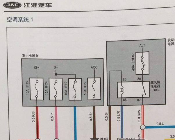 江淮瑞风M4空调电路图