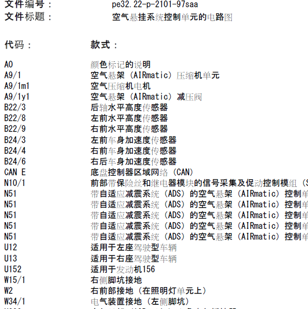 2007年奔驰S300 悬架系统电路图