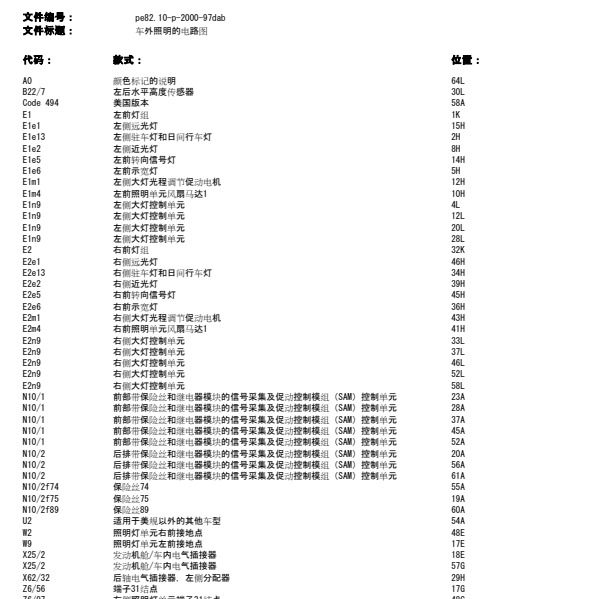 奔驰E260大灯电路图