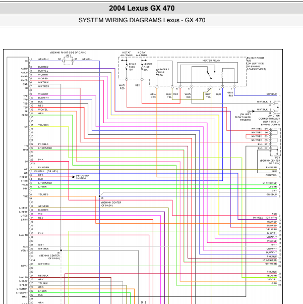 2004年GX470空调系统电路图