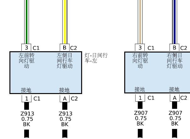 2017年吉普指南者日间行车灯电路图