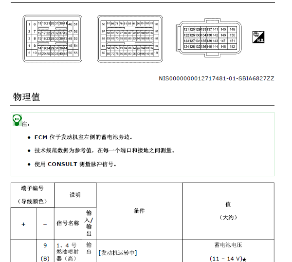 日产MR20 发动机针脚