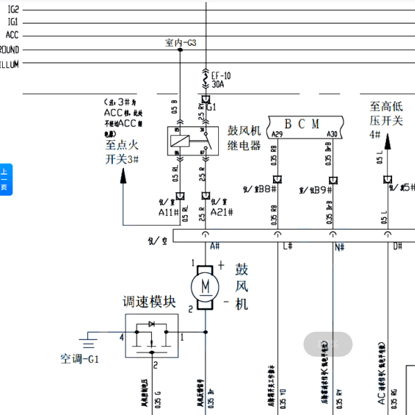 2013年奇瑞E5空调电路图