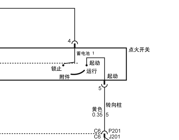 2005年别克GL8点火开关电路图