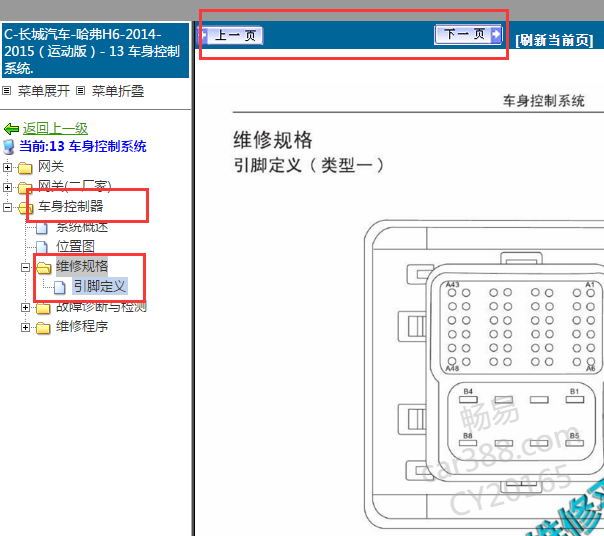 2014-2015年哈弗H6车身针脚资料