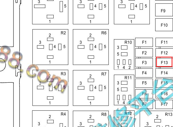 2016-2018年途睿欧空气悬挂保险丝位置
