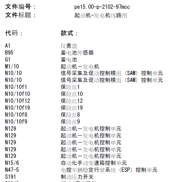 奔驰smart起动机电路图