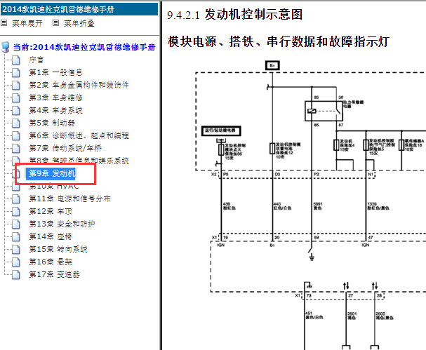 2014年凯迪拉克凯雷德发动机电路图