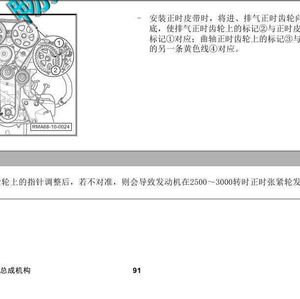 2015年广汽传祺GA6 发动机正时标记