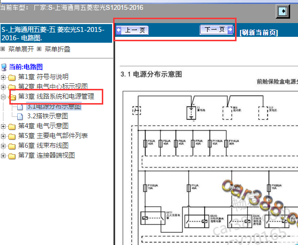 2015-2016年五菱宏光S1保险电路图