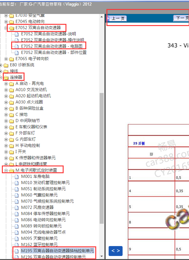 2012年菲亚特菲翔变速箱电路图及释义
