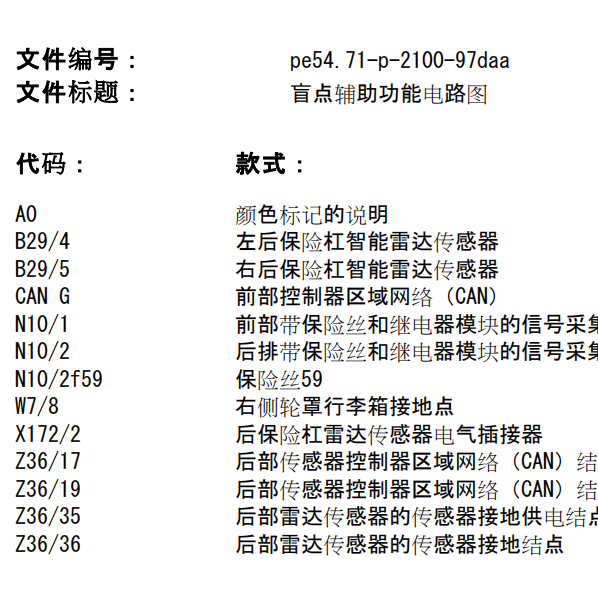 2011年奔驰E260雷达电路图