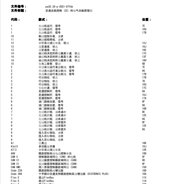 奔驰GLC300L定速巡航电气原理图