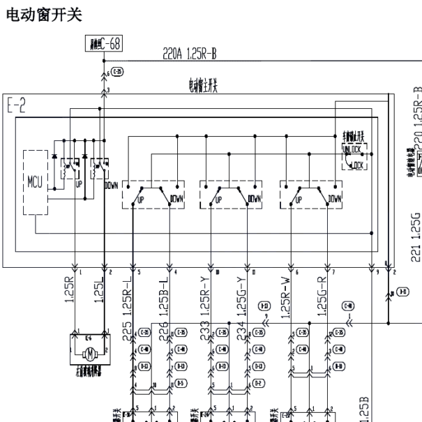 14款长丰猎豹ct5玻璃升降电路图