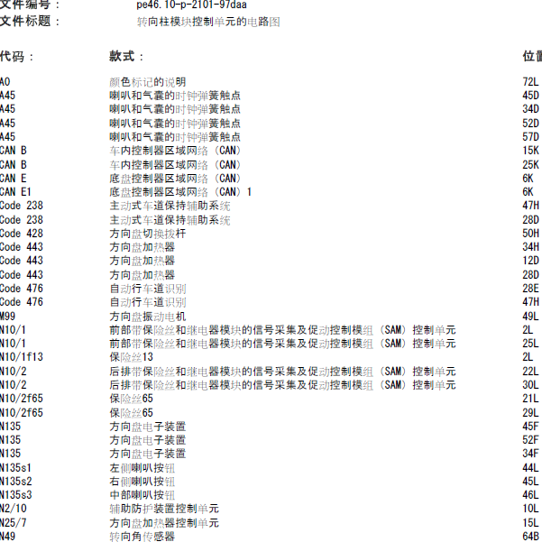 奔驰E260转向系统电路图.