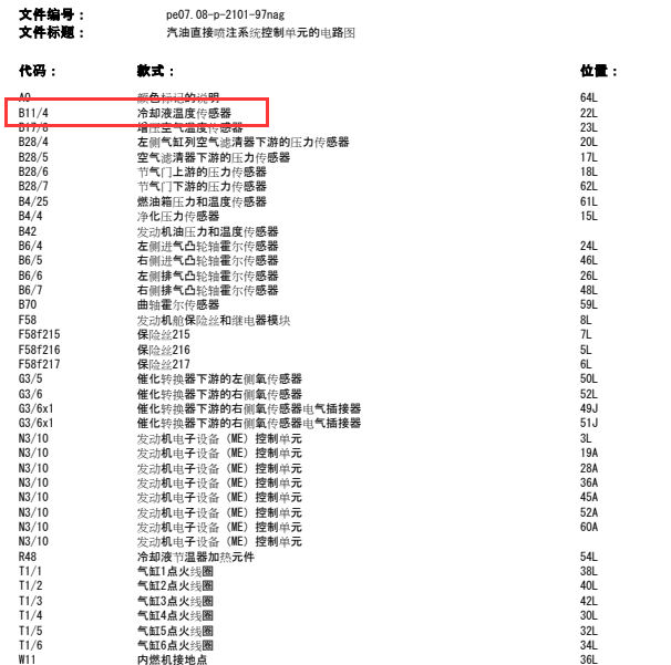 15年的奔驰GL450发动机水温电路图