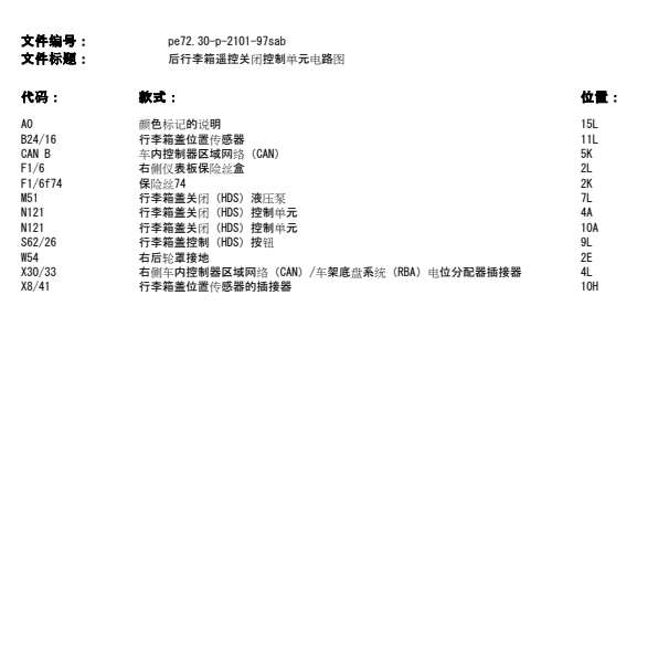 2012年奔驰S300后尾门锁块电路图
