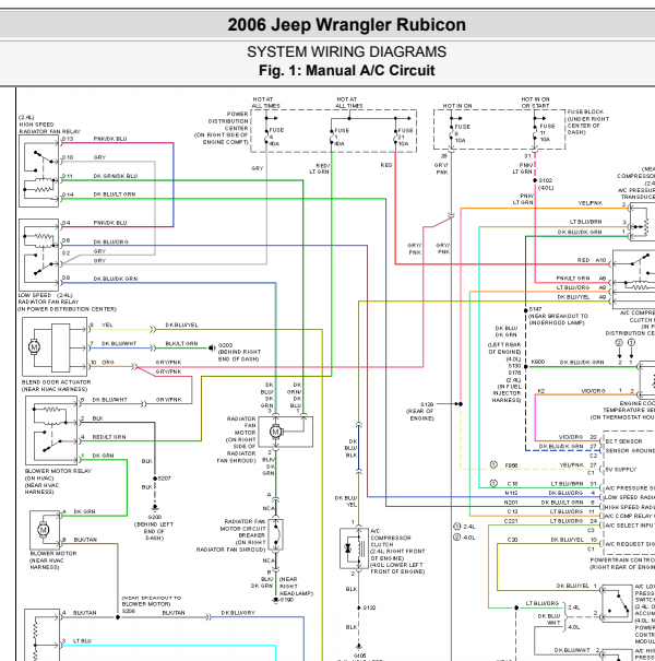 2006年牧马人空调电路图
