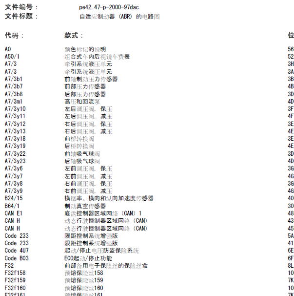 奔驰E260制动系统电路图