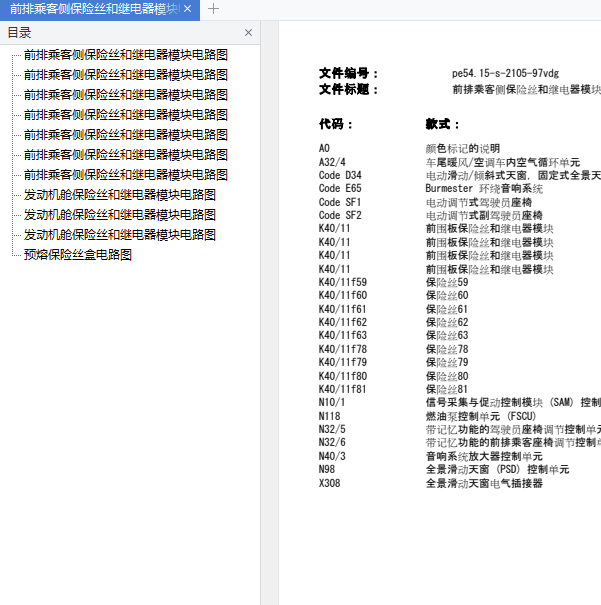 奔驰V260L保险丝和继电器电路图