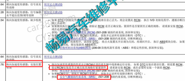 2015年野马纵向加速度传感器位置