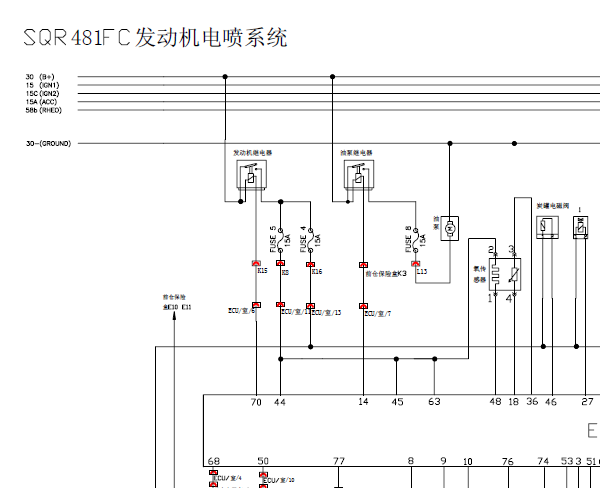奇瑞SQR481FC发动机电喷系统控制原理图