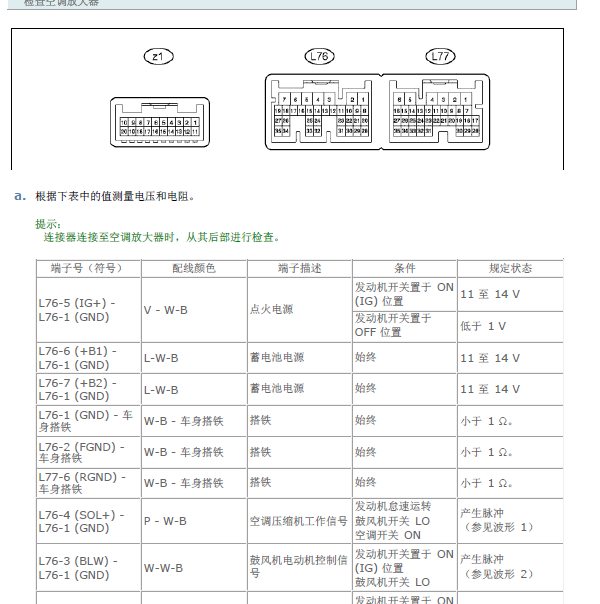 2007年雷克萨斯LS460空调针脚