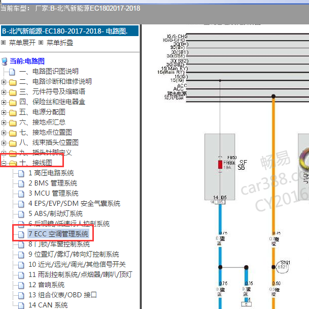 2017年北汽EC8 空调电路图