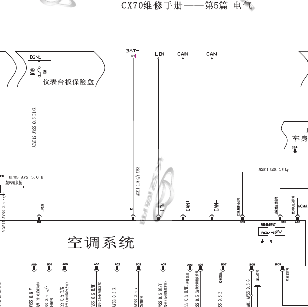 2017年长安CX70空调电路图