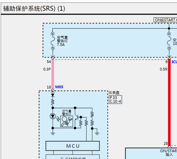 2020年起亚KX3傲跑安全气囊电路图