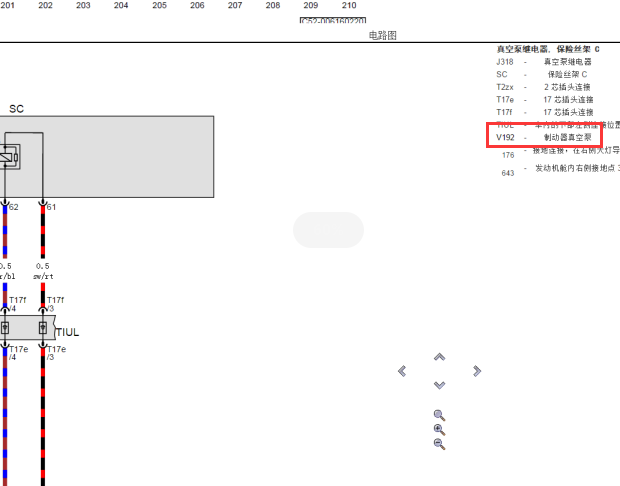 2019年大众宝来制动真空泵电路图
