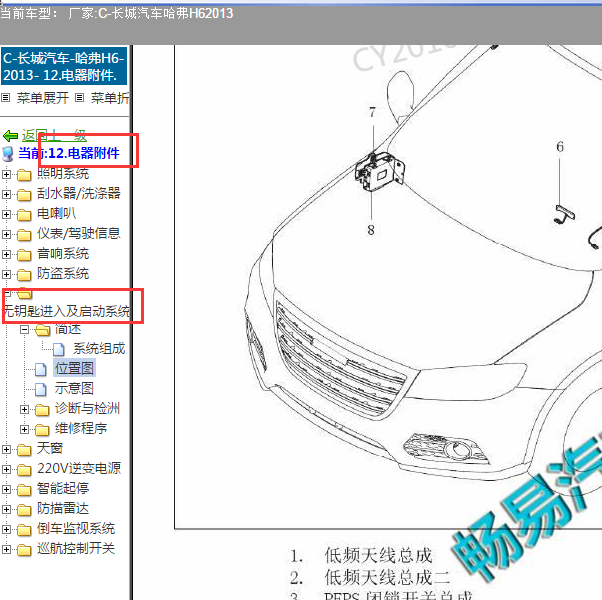 2013年哈弗H6无匙起动的维修资料