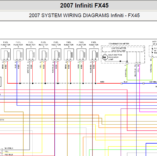 2007年英菲尼迪FX45发动机电路图.