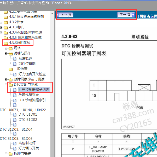 15年逸动灯光控制器针脚定义