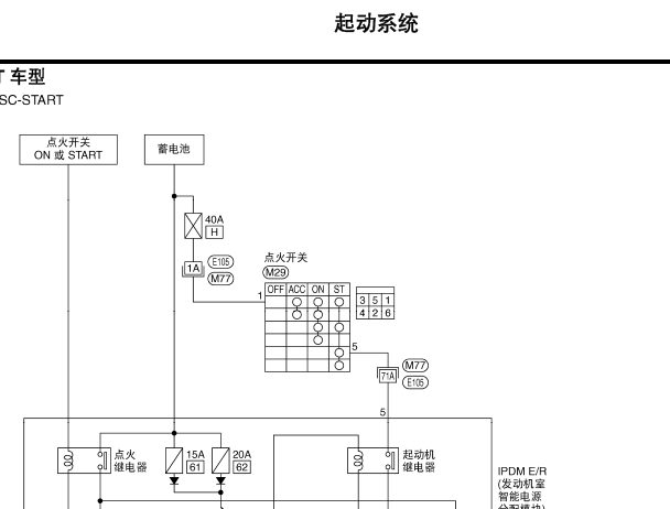 2008年日产骊威 启动电路图