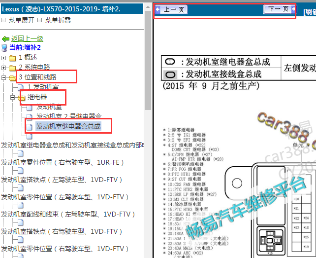 2015-2019年雷克萨斯LX570油泵继电器位置