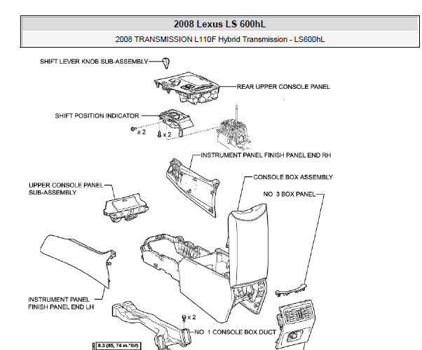 2008年雷克萨斯LS600换挡杆拆装