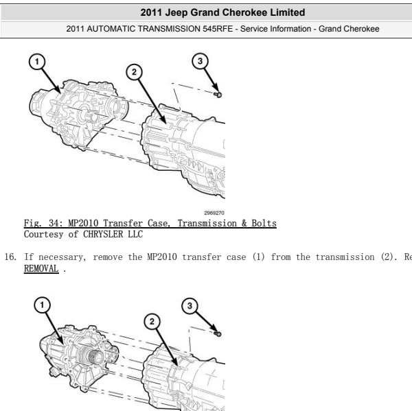 2011年大切诺基变速箱维修手册