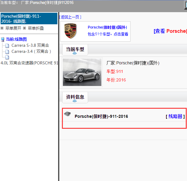 Porsche(保时捷)-911-2016[ 线路图 ]