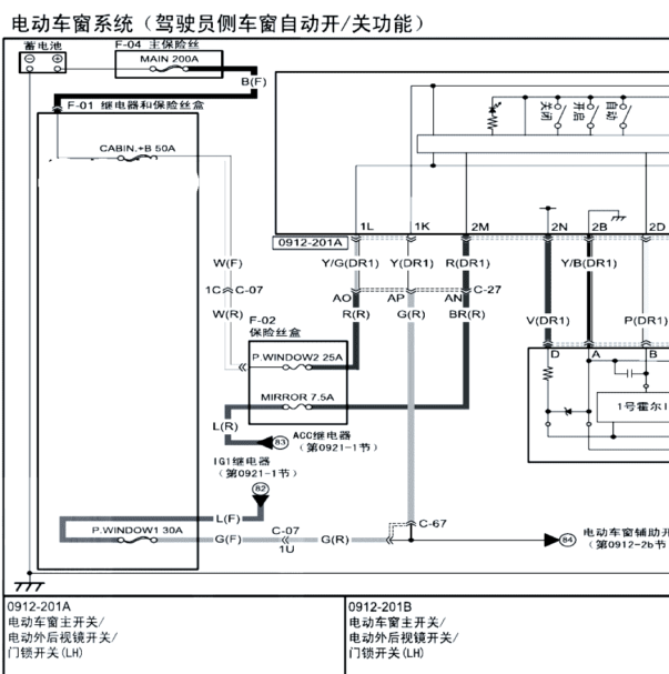 2017年长安马自达CX5车窗电路图